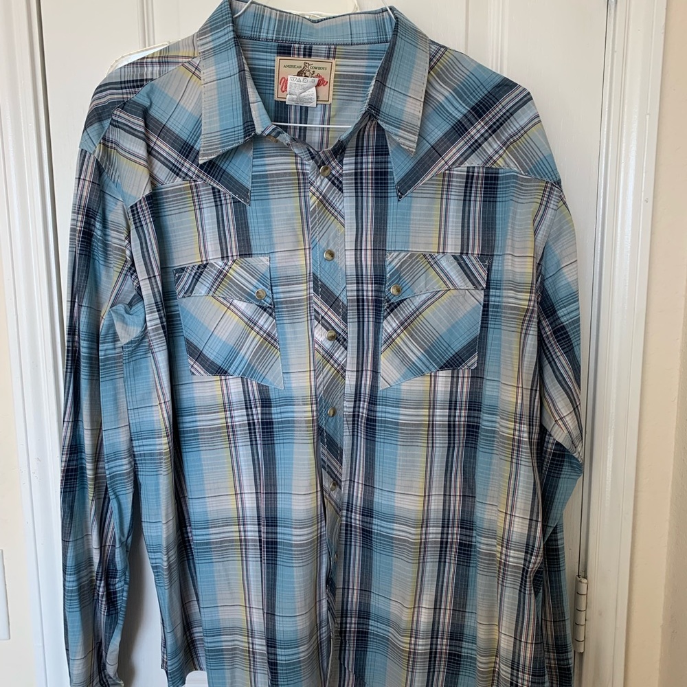 XXL Wrangler Long Sleeve Pearl Snap Shirt